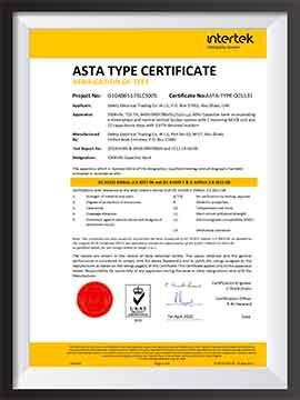 APFC Panel Type Test Certificate - 550 kVAR