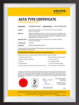 ASTA Type Test Certificate - 1600A