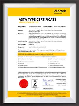 ASTA Type Test Certificate - 2500A