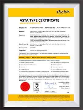ASTA Type Test Certificate - 630A