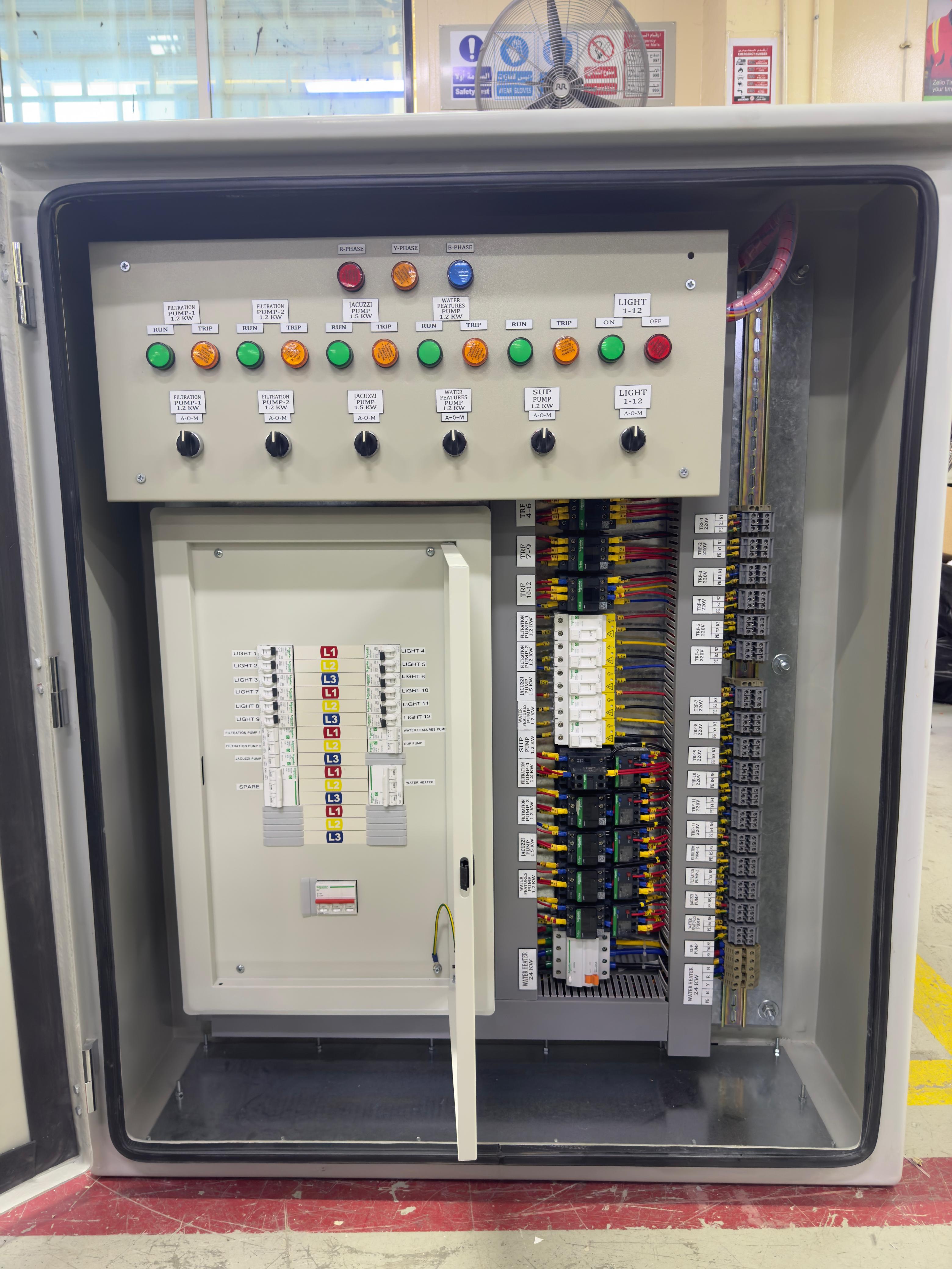 Swimming pool control panel